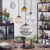 Koyoto Hanglamp, Kogellampje, Cluster hanglamp Amber, Goud, Duidelijk, Rookkleurig, 4-lichts