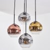 Ripoll Hanglamp, Kogellampje, Cluster hanglamp Goud, Duidelijk, Koperkleurig, Rookkleurig, 4-lichts