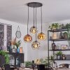 Ripoll Hanglamp, Kogellampje, Cluster hanglamp Goud, Duidelijk, Koperkleurig, Rookkleurig, 4-lichts