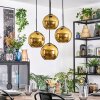 Koyoto Hanglamp, Kogellampje, Cluster hanglamp Goud, 4-lichts