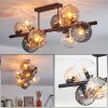 Koyoto Plafondlamp, Kogellampje Amber, Duidelijk, Rookkleurig, 8-lichts