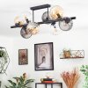 Koyoto Plafondlamp, Kogellampje Amber, Duidelijk, Rookkleurig, 8-lichts