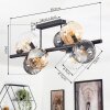 Koyoto Plafondlamp, Kogellampje Amber, Duidelijk, Rookkleurig, 8-lichts