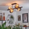 Koyoto Plafondlamp, Kogellampje Amber, Duidelijk, Rookkleurig, 8-lichts