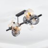 Koyoto Plafondlamp, Kogellampje Amber, Duidelijk, Rookkleurig, 8-lichts