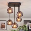 Koyoto Plafondlamp, Kogellampje Rookkleurig, 5-lichts