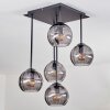 Koyoto Plafondlamp, Kogellampje Rookkleurig, 5-lichts