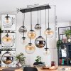 Gastor Hanglamp, Kogellampje, Hanglamp Amber, Chroom, Duidelijk, Rookkleurig, 8-lichts