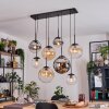 Gastor Hanglamp, Kogellampje, Hanglamp Amber, Chroom, Duidelijk, Rookkleurig, 8-lichts