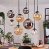Gastor Hanglamp, Kogellampje, Hanglamp Amber, Chroom, Duidelijk, Rookkleurig, 8-lichts
