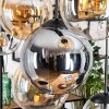 Gastor Hanglamp, Kogellampje, Hanglamp Amber, Chroom, Duidelijk, Rookkleurig, 8-lichts