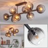 Koyoto Plafondlamp, Kogellampje Duidelijk, Rookkleurig, 8-lichts