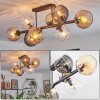 Koyoto Plafondlamp, Kogellampje Amber, Duidelijk, Rookkleurig, 8-lichts