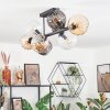 Koyoto Plafondlamp, Kogellampje Amber, Duidelijk, Rookkleurig, 8-lichts