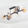 Koyoto Plafondlamp, Kogellampje Amber, Duidelijk, Rookkleurig, 8-lichts
