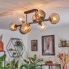 Koyoto Plafondlamp, Kogellampje Amber, Duidelijk, Rookkleurig, 8-lichts