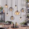 Koyoto Hanglamp, Kogellampje, Hanglamp Amber, Duidelijk, Rookkleurig, 8-lichts
