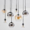 Koyoto Hanglamp, Kogellampje, Hanglamp Amber, Duidelijk, Rookkleurig, 8-lichts