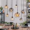 Ripoll Hanglamp, Kogellampje, Hanglamp Amber, Duidelijk, Rookkleurig, 8-lichts