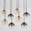 Koyoto Hanglamp, Kogellampje, Hanglamp Amber, Duidelijk, Rookkleurig, 8-lichts