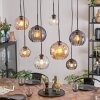 Koyoto Hanglamp, Kogellampje, Hanglamp Amber, Duidelijk, Rookkleurig, 8-lichts