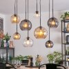 Koyoto Hanglamp, Kogellampje, Hanglamp Amber, Duidelijk, Rookkleurig, 8-lichts