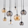 Koyoto Hanglamp, Kogellampje, Hanglamp Amber, Duidelijk, Rookkleurig, 8-lichts