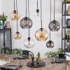 Koyoto Hanglamp, Kogellampje, Hanglamp Amber, Duidelijk, Rookkleurig, 8-lichts
