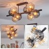 Koyoto Plafondlamp, Kogellampje Amber, Duidelijk, Rookkleurig, 8-lichts
