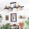 Koyoto Plafondlamp, Kogellampje Amber, Duidelijk, Rookkleurig, 8-lichts