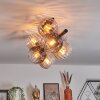 Koyoto Plafondlamp, Kogellampje Amber, Duidelijk, Rookkleurig, 8-lichts