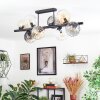 Koyoto Plafondlamp, Kogellampje Amber, Duidelijk, Rookkleurig, 8-lichts