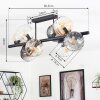 Koyoto Plafondlamp, Kogellampje Amber, Duidelijk, Rookkleurig, 8-lichts