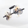 Koyoto Plafondlamp, Kogellampje Amber, Duidelijk, Rookkleurig, 8-lichts