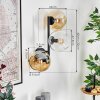 Koyoto Kogellampje, Wandlamp Amber, Duidelijk, 3-lichts