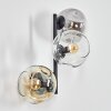 Ripoll Kogellampje, Wandlamp Amber, Duidelijk, Rookkleurig, 3-lichts