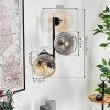 Koyoto Kogellampje, Wandlamp Amber, Duidelijk, Rookkleurig, 3-lichts