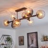 Koyoto Plafondlamp, Kogellampje Amber, Duidelijk, Rookkleurig, 8-lichts