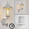 Hongkong Wandlamp voor buiten, Wandlamp Wit, 1-licht, Bewegingsmelder