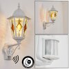 Hongkong Wandlamp voor buiten, Wandlamp Wit, 1-licht, Bewegingsmelder