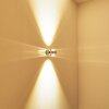 Rio Licht omhoog & omlaag, Wandlamp, Wandarmatuur met lens LED Zilver, 2-lichts
