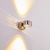 Rio Licht omhoog & omlaag, Wandlamp, Wandarmatuur met lens LED Zilver, 2-lichts