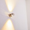 Rio Licht omhoog & omlaag, Wandlamp, Wandarmatuur met lens LED Zilver, 2-lichts