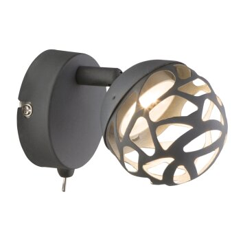 Globo Ohio Muurspot LED Grijs, 1-licht