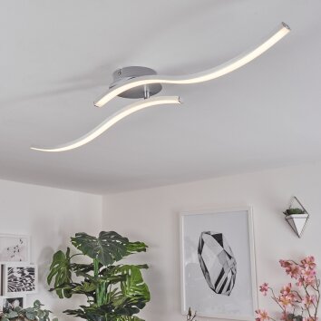 Mohlin Plafondlamp LED Nikkel, Wit, 2-lichts