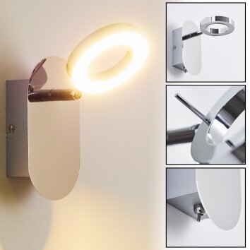 Adel Muurspot LED Chroom, 1-licht