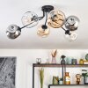 Ripoll Plafondlamp, Kogellampje Amber, Duidelijk, Rookkleurig, 6-lichts