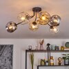 Ripoll Plafondlamp, Kogellampje Amber, Duidelijk, Rookkleurig, 6-lichts