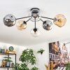 Ripoll Plafondlamp, Kogellampje Amber, Duidelijk, Rookkleurig, 6-lichts