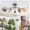 Ripoll Plafondlamp, Kogellampje Amber, Duidelijk, Rookkleurig, 6-lichts